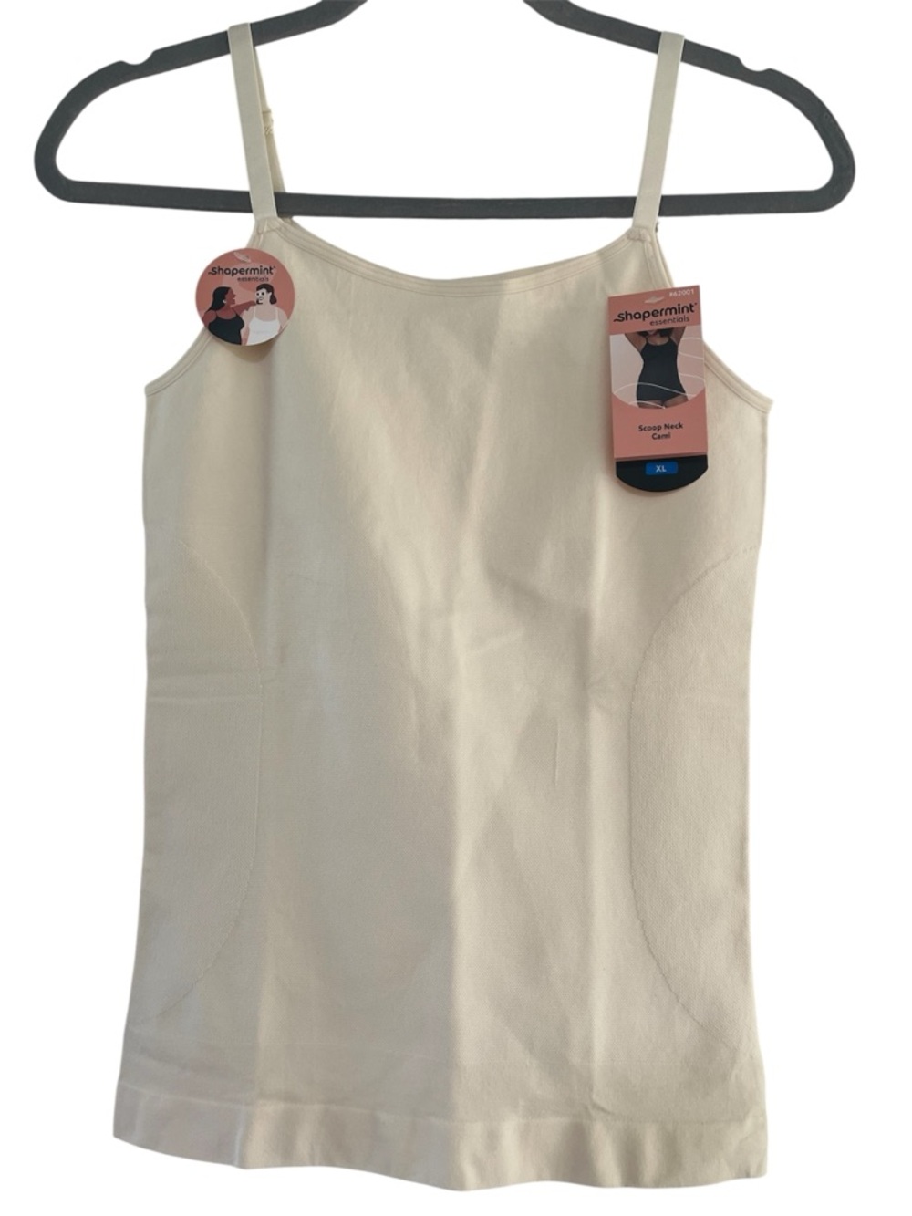 Shapermint Cream Scoop Neck Cami Tank